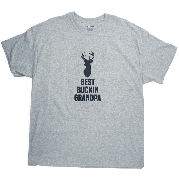NWT Best Buckin Grandpa Men’s Grey T-Shirt - SM-XXL - Picture 5 of 5